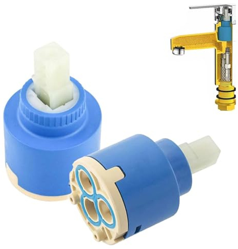XinYangMao 2 Piezas Cartucho Cerámico 35mm - Cartucho Universal para Grifo Monomando de Cocina, Lavabo y Ducha - Repuesto de Recambio para Grifería