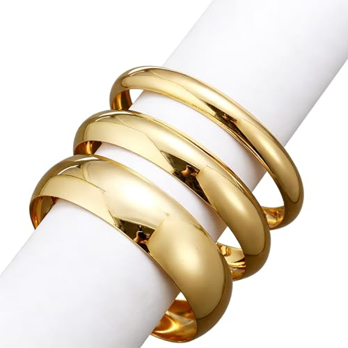 XSDSLS 3 Stück Silber/Gold Armreifen für Frauen, Chunky Armband, Breit Manschette Armbänder Stack Chunky Armband Set für Damen Mädchen