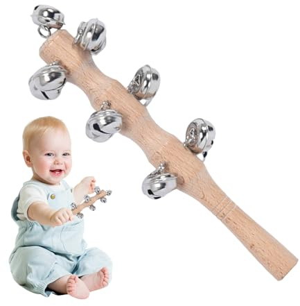 Handheld -Schlittenglocken, Handschüttlerglocken,Percussion Rassle Musical Shaker - Schlitten Jingler Bell Stick für Bühnenaufführung Geburtstagstanzkonzerte