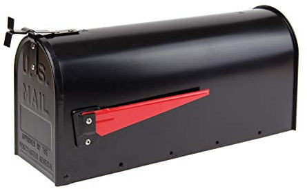 DEMA Alu American Mailbox Postkasten US Briefkasten mechanischer Postmelder Retro schwarz