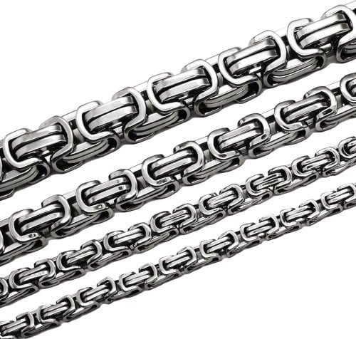 Soul-Cats Königskette Halskette aus Edelstahl für Herren und Damen in Silber Länge: 70 cm Stärke: 5 mm