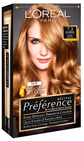 3 x l 'oreal paris Recital Preference permanente color 7.3 Florida Honey Blonde