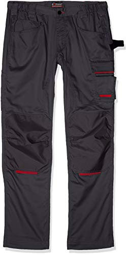 U-Power NIMBLE, pantaloni da lavoro da uomo, pantaloni cargo con elastico in vita, con tasche per ginocchiere, multitasche, tessuto confortevole, usura esterna resistente e durevole (Grey Meteorite-50)