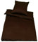 Kinzler B-10004/52 hochwertige Baumwoll-Satin Bettwäsche Uni, modern, 40x80 + 135x200 cm, braun