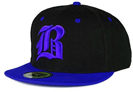 Cappello da baseball, chiusura posteriore regolabile, motivo 3D: B gotica in rilievo, da hip-hop multicolore B Blue Blue Regular