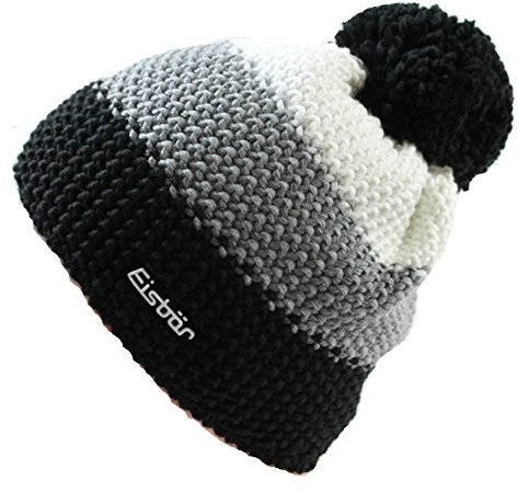 Eisbär Mütze - Star Pompon, schwarz/grau/weiss (609), one size