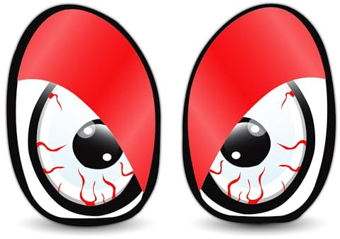 SkinoEu® 2 Stück Vinyl Lustiger Aufkleber Autoaufkleber Funny Stickers Evil Eyes Bösartig Augen Auto Moto Motorrad Fahrrad Skate Helm Fenster Spiegel Tür Tuning B 86