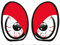 SkinoEu® Un Set / 2 /x Adesivi Vinile Stickers Occhi dei Cartoni Animati per Auto Moto Finestrino Porta Casco Scooter Bici Motociclo Tuning B 86