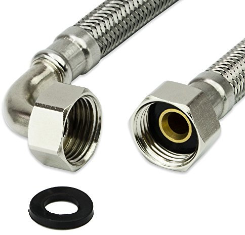AWM Edelstahl Flexschlauch Panzerschlauch Anschlußschlauch Sanitär Heizung WC Solar Hauswasserwerk (3/4 BOGEN x 3/4 ÜM - 100 cm, DN13)
