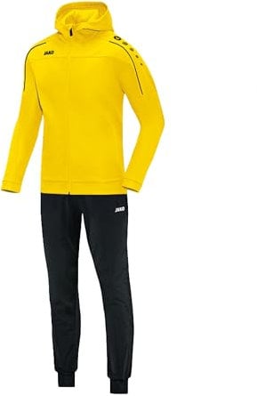 JAKO Trainingsanzug Damen Polyester Classico mit Kapuze Citro Gr. 38 - Jogginganzug 2-teilig für Sport und Alltag, Jogginghose & Trainingsjacke