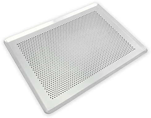 CÉCOA - Placa de aluminio perforada 40 x 30 cm, Buena bandeja para galletas, para repostería, para horno.Calidad profesional