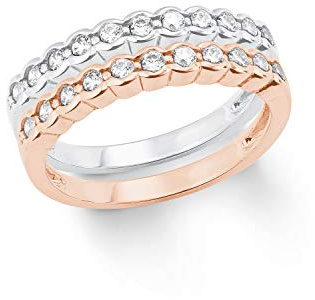 Amor Ring 925 Sterling Silber Damen Ringe, mit Zirkonia synth., Bicolor, Kommt in Schmuck Geschenk Box, 2024082