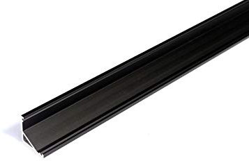 LED Eckprofil 2m C12 schwarz für LED Streifen inkl. Abdeckung milchig, für LED Bänder bis max. 12mm (2m schwarz, Abdeckung milchig)