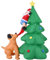 Bakaji Gonfiabile Albero con Babbo Natale e cane Luci a LED Altezza 180 cm Sistema Autogonfiabile Protezione IP44 Addobbo e Decorazione Natalizia da Esterno