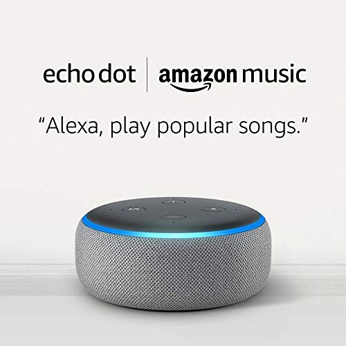 Echo Dot (3rd Gen, Heather Grey) + Amazon Music Unlimited (6 months FREE w/auto-renew)
