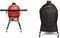 Kamado Joe - Klassisch Joe I 18-Zoll-Holzkohlegrill in Rot mit Wagen, Seitenablagen, Grillzange und Aschenbecher + KJ-GC23BWFS Grillabdeckung, schwarz