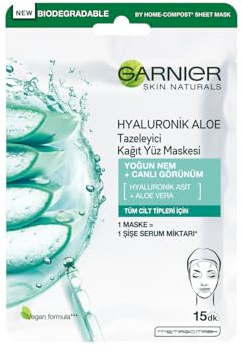 Garnier Skin Naturals Hyaluronic Aloe Fabric Mask with Aloe Vera Extract, Super Moisturising, Any Skin Type, Even Sensitive (6 Count)