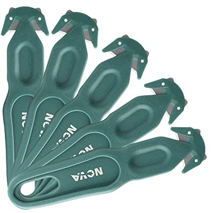 Nova Safety Cutter Tool, Ergonomic Film Cutting Blade, Box, Strap, Carton and Package Opener (Green, 5 Pack)…