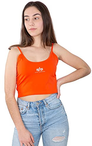 Alpha Industries Damen Basic Crop SL Wmn Tank Top T-Shirt, Atomic Red, L