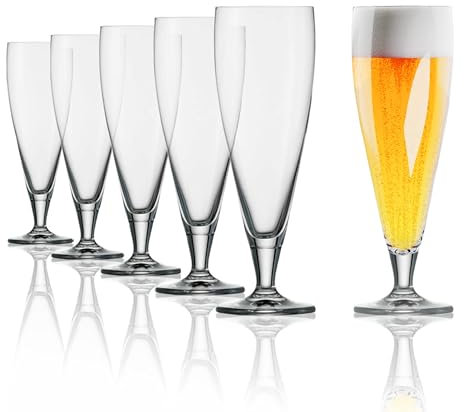 Stölzle Lausitz Classic Biergläser 6er Set 430 ml – Elegantes Bierglas ideal für Pils & andere Biere – Stilvolle Biergläser aus hochwertigem Kristallglas – Spülmaschinenfest & Made in Germany