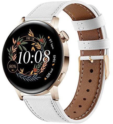 Bracelet Compatible avec Huawei Watch GT 3/GT 2 42mm Cuir Bracelets de Remplacement pour Honor Magic Watc h 2 42mm/Galaxy Watch 7 6 5 44mm 40mm, 20mm Bracelet Fermoir en Or