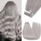 Silk-co Tape Extensions Echthaar 10stk, Remy Tape in Extensions Haarverlängerung, Skin Weft Echthaar Haarextensions Tape Kleber 20g, GREY# Grau 30cm