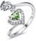 Bagues de naissance en argent sterling 925 pour femmes Mois Coeur Rose Fleur Réglable Ouvert Anneau Août Pierre De Naissance Anneaux Cadeau Bijoux