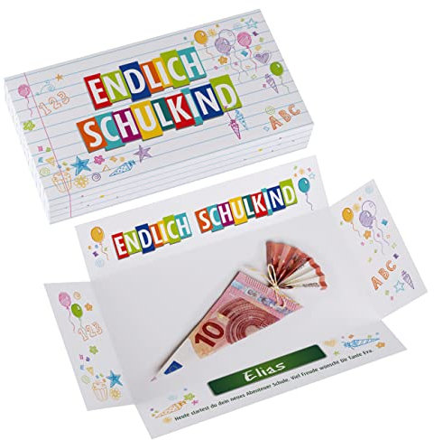 Herz & Heim® Geschenkverpackung Geldgeschenk mit Personalisierung - Erste Million Einschulung