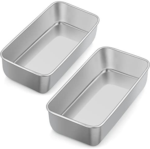 Herogo Kastenform, Brotbackform aus Edelstahl 2er-Set (23,5x12,5x6 cm), Rechteckig Brotform Brotbackformen Königskuchenform für Toast, Brot, Kuchen, Gesund & Langlebig, Backofen & Spülmaschinenfest