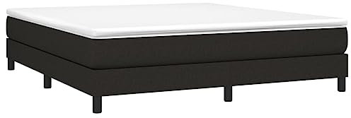 vidaXL Bettgestell, Polsterbett Bett für Schlafzimmer, Bettrahmen mit Lattenrost, Schlafzimmerbett Doppelbett, Schwarz 160x200cm Stoff