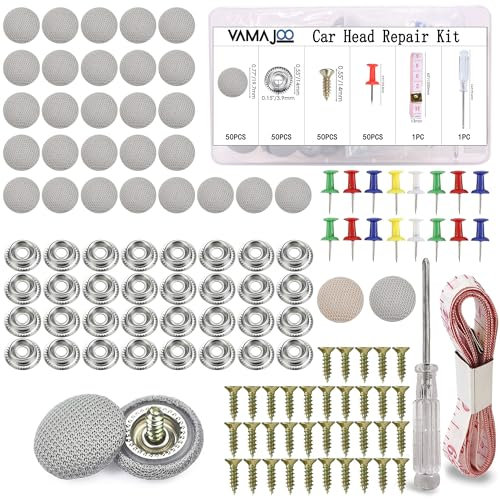 Punaise Ciel de Toit Voiture Gris 50Pcs - Kit Reparation Ciel de Toit Voiture - Tissu Ciel de Toit Voiture - Réparer le Toit de n'Importe quelle Voiture(50pcs gris)