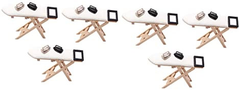 Parliky 2sets Maßstab 1:12 Mini Bügeltisch Puppe Haus Miniatur Bügeln Pad Sicher Holz 3 Stücke * 2