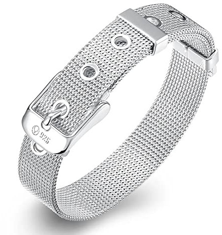 OBCPD 925 Sterling Silber Schmuck Armband Armreifen für Frauen Männer 10mm Uhrenkette für Frau Mann Geschenk