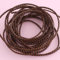 YIEUR 5 m Cordon en Cuir tressé, chaîne de Cordon en Cuir Noir et Beige, lanières de Cuir Rondes de 3 mm, chaîne de Cordon en Cuir véritable pour Le Bracelets, Colliers Bijoux Bricolage l'artisanat