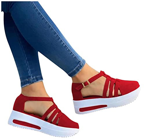 Générique Sandales Et Nu-Pieds Femme Confort, Sandales Femme été Habillé Femme Sandales Bout Fermé Espadrilles CompenséEs Casual Cheville Sandales Plateforme 2023