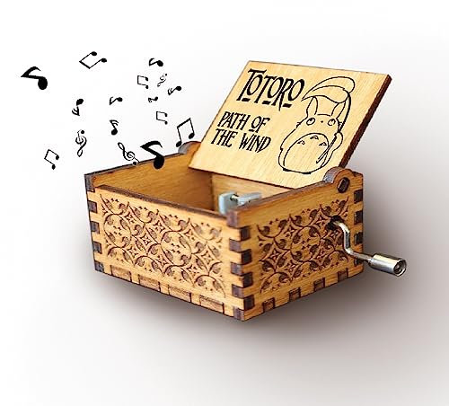 Melodiebox: Totoro - Path of The Wind Holzspieluhr mit Handkurbel Spieluhr Musicbox Hand gekurbelt Neu