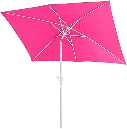 Décoshop26 Parasol de Jardin 2x3m rectangulaire inclinable Polyester/Aluminium 4,5kg Rose 04_0003895