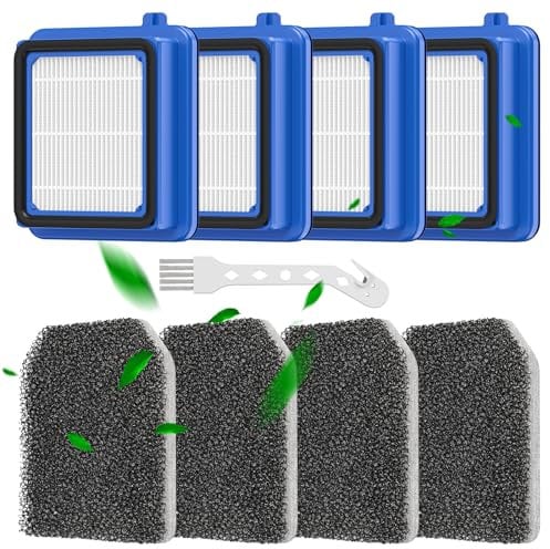 8 filtros QX7 para AEG Filter Set de accesorios para AEG QX6 QX7 QX8-2 ASKW1 Aspiradora Piezas de repuesto Filtro Filtro de repuesto para AEG con 4 filtros premotor, 4 filtros higiénicos, 1 cepillo de