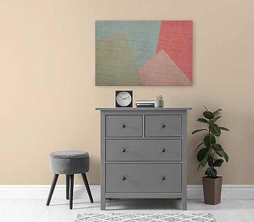 Leinwandbild Grafik Abstrakt Kunst - Kunstdruck bunt rot - 90x60 cm Querformat - Moderne Wanddekoration Schlafzimmer Wohnzimmer Küche - Bild auf Keilrahmen