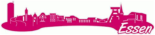 Samunshi® Essen Skyline Aufkleber Sticker Autoaufkleber City Gedruckt - 100x24cm pink