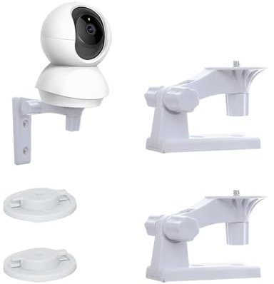 2 Piezas Soporte de Pared para Monitor de Bebé Compatible con TP-Link Tapo C200/ C210/ C220/ Tc70, Kasa Ec70/ Kc410s Cámara Vigilancia, Soporte de Techos Montaje con Ángulo Ajustable