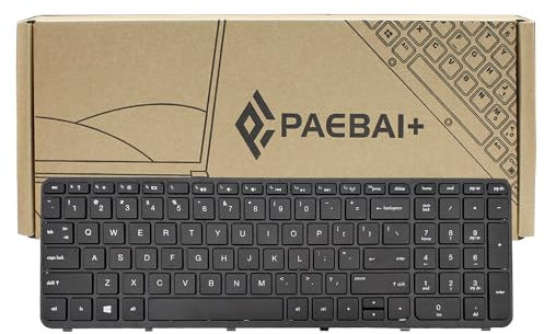 PAEBAI+ Replacement Laptop Keyboard Compatible with HP 350 G1 350 G2 355 G2 752928-001 758027-001 6037B0095501 SG-59840-XUA US Keyboard with Frame