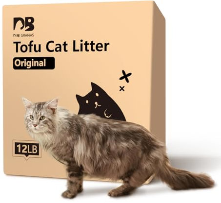 DI BI GRAMAS Katzenstreu, 5,4 kg, 2 Packungen, staubfrei, klumpendes Tofu-Katzenstreu, absorbiert schnell Katzengerüche, Katzentoilette kann in die Toilette gespült werden, reines, natürliches