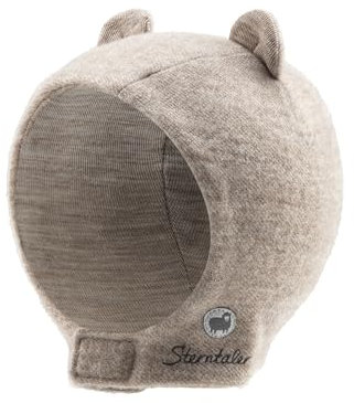 Sterntaler Schalmütze aus Wolle (Merino) mit Kaschmir-Feeling Unisex - Baby und Kinder Mütze mit Klettverschluss - gefüttert - Sand, 39