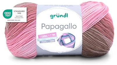 Gründl Wolle Papagallo Farbverlaufsgarn 1 Knäuel 100 g, Rosa-oliv