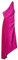 Vestido asimétrico plisado midi para mujer, elegante vestido de satén con abertura en la cintura, fucsia, XXL