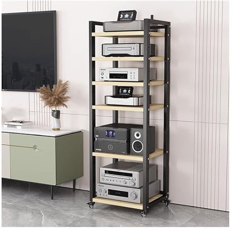 audio rack hifi regal 7 8 6 5 Etagen Stereo-Komponenten-Rack/Schrank, Hochwertiger Audio-Video-Medienständer Mit Verstellbarem Regal, Rollendes Regal Für Stereokomponenten Für Wohnzimmer/Haus/Büro ( C