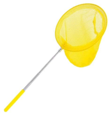 D.A.Y. Republic 27” Kids Extendable Fishing Mesh Net Butterfly Bug Insect Fish Crab Catcher with Telescopic Handle Garden Pond Toys for Children Extendable from 36cm to 68cm (Yellow)