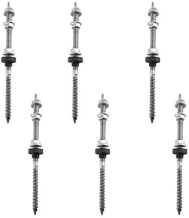 6 Stück Stockschrauben PV Anlage, Ausleger Schrauben, Edelstahl 304, Höhenverstellbar Stockschrauben m10, für Photovoltaik Solaranlagen auf Gebäudedächern (M10 × 200 mm)