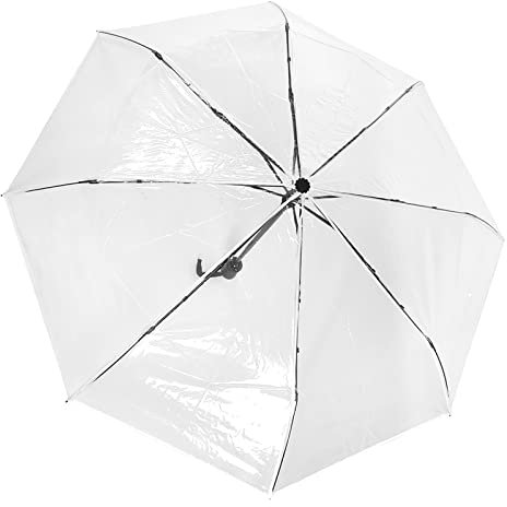 Ejoyous Parapluie Transparent, Parapluie Transparent élégant, Parapluie Pliable, Parapluie de Poche Transparent à 8 Baleines, Parapluie Automatique, pour Parapluie Partenaire, Parapluie